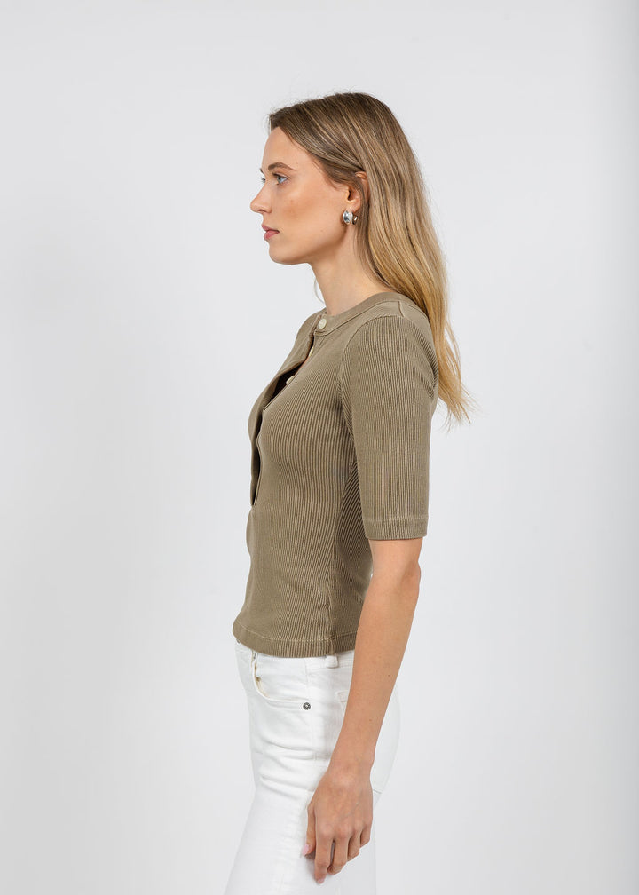 Citizens of Humanity Nali Short Sleeve Henley in Reservoir available at Barbara Katz