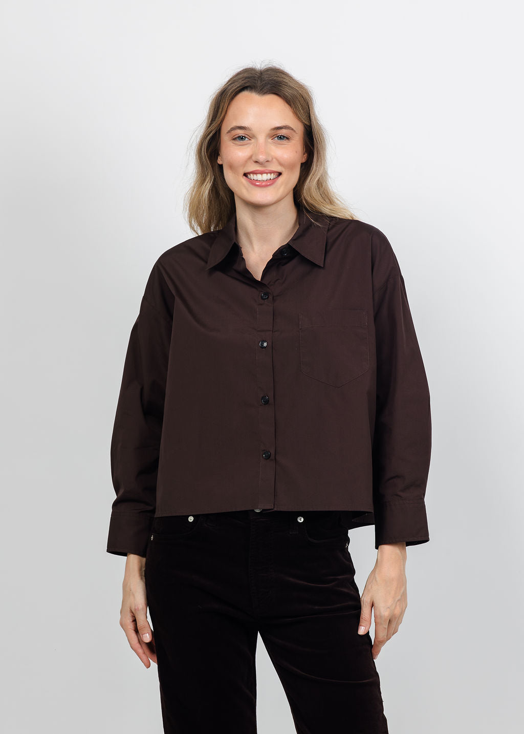 Citizens of Humanity Petit Ami Shirt in Brun available at Barbara Katz