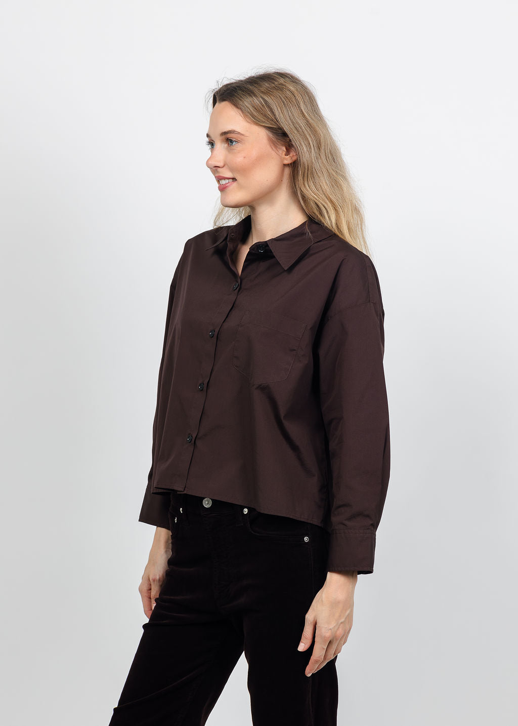 Citizens of Humanity Petit Ami Shirt in Brun available at Barbara Katz