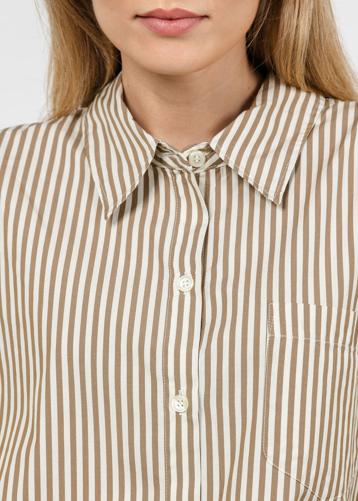 Citizens of Humanity Petit Ami Shirt in Sand Atlas Stripe available at Barbara Katz