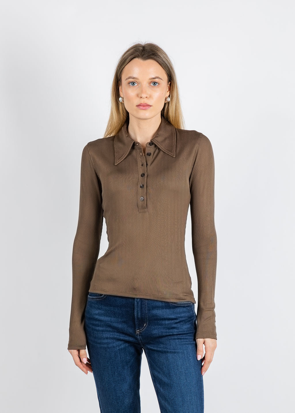 Citizens of Humanity Shaea Polo in Cocoa available at Barbara Katz