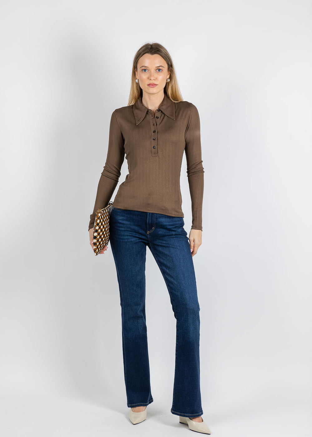 Citizens of Humanity Shaea Polo in Cocoa available at Barbara Katz