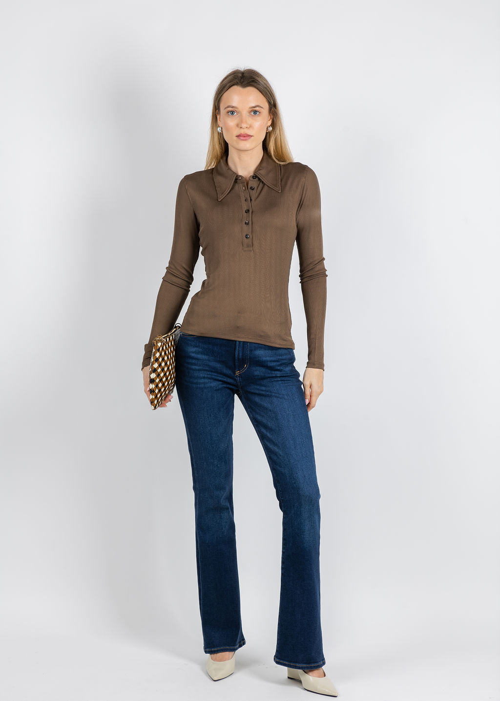 Citizens of Humanity Shaea Polo in Cocoa available at Barbara Katz