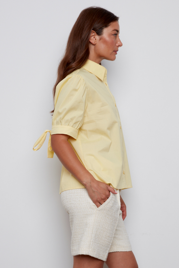 Clara Short Sleeve Buttoned Shirt - Butter Yellow