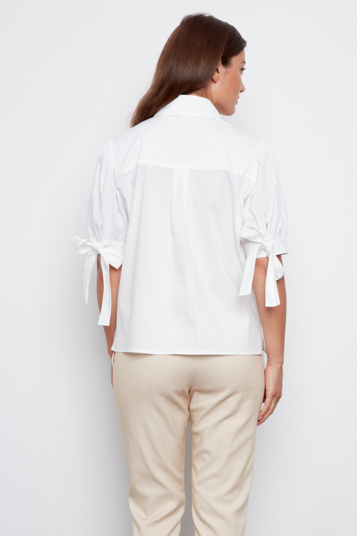 Coco Short Sleeve Buttoned Shirt - White