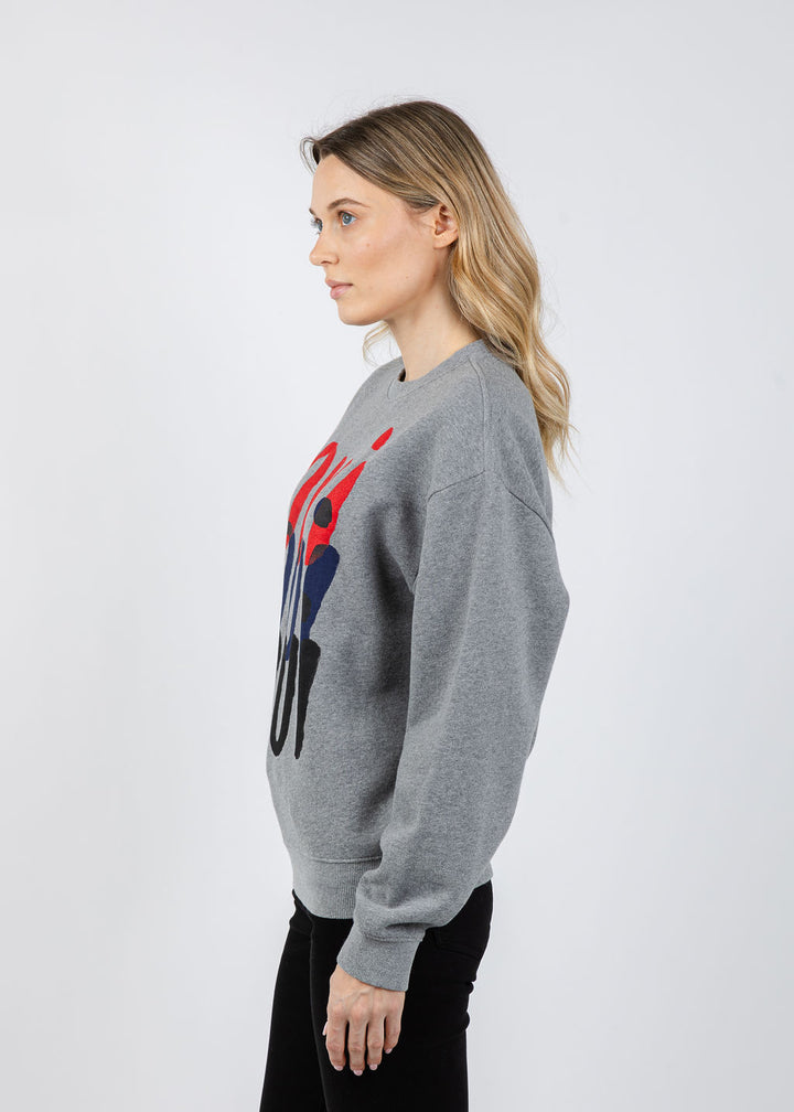 Clare V Oversized Sweatshirt in Grey Melange Triple Oui available at Barbara Katz