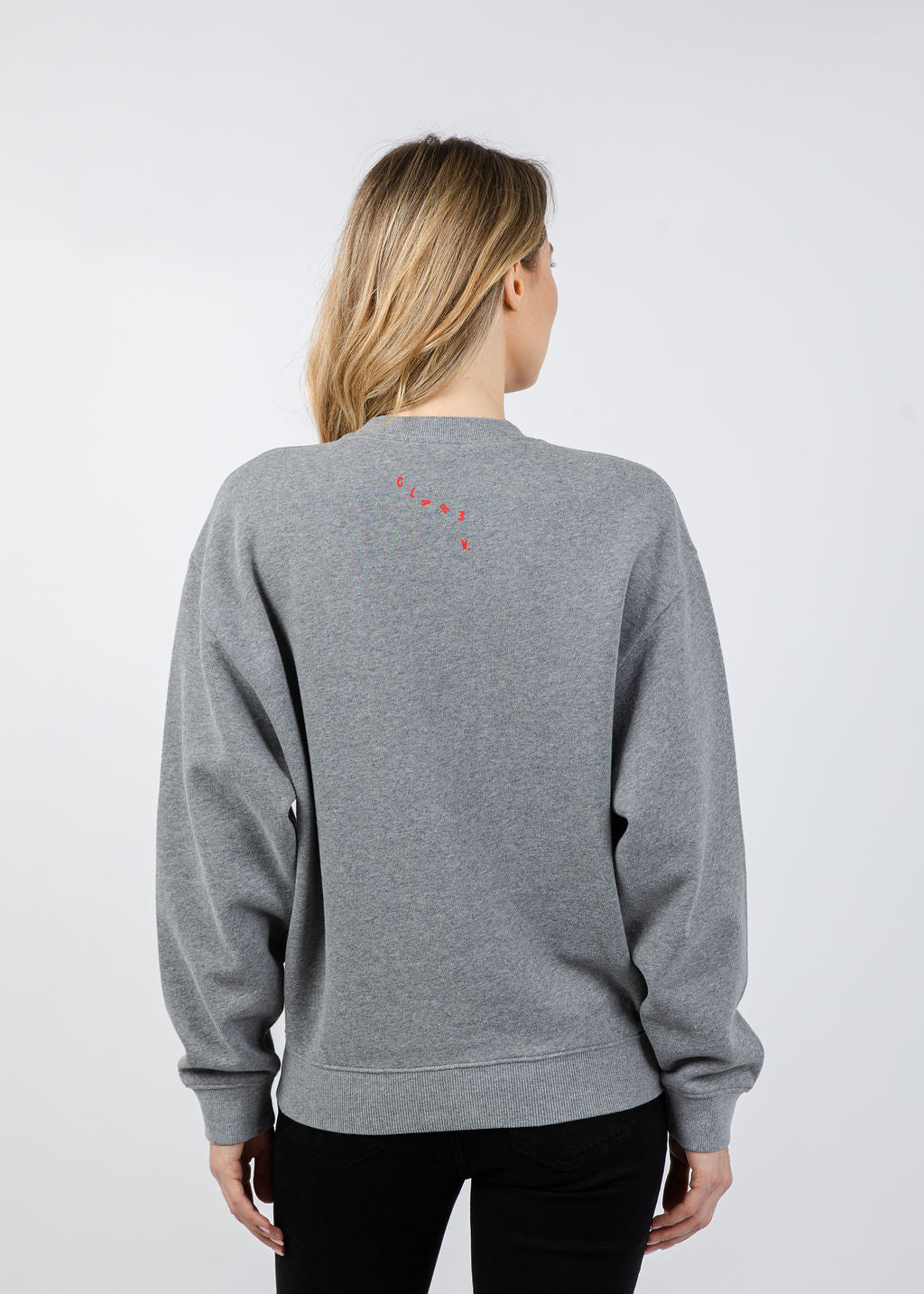 Clare V Oversized Sweatshirt in Grey Melange Triple Oui available at Barbara Katz