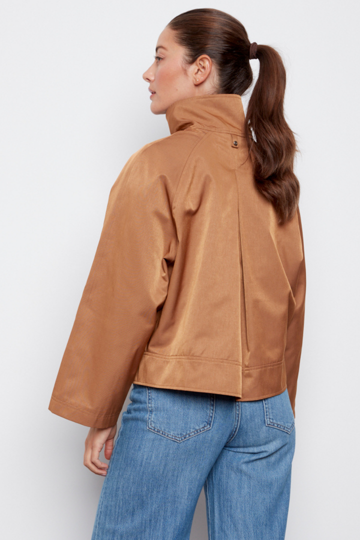 Adroit Atelier Clarke Funnel-neck Jacket With Zip Closure in Ginger available at Barbara Katz
