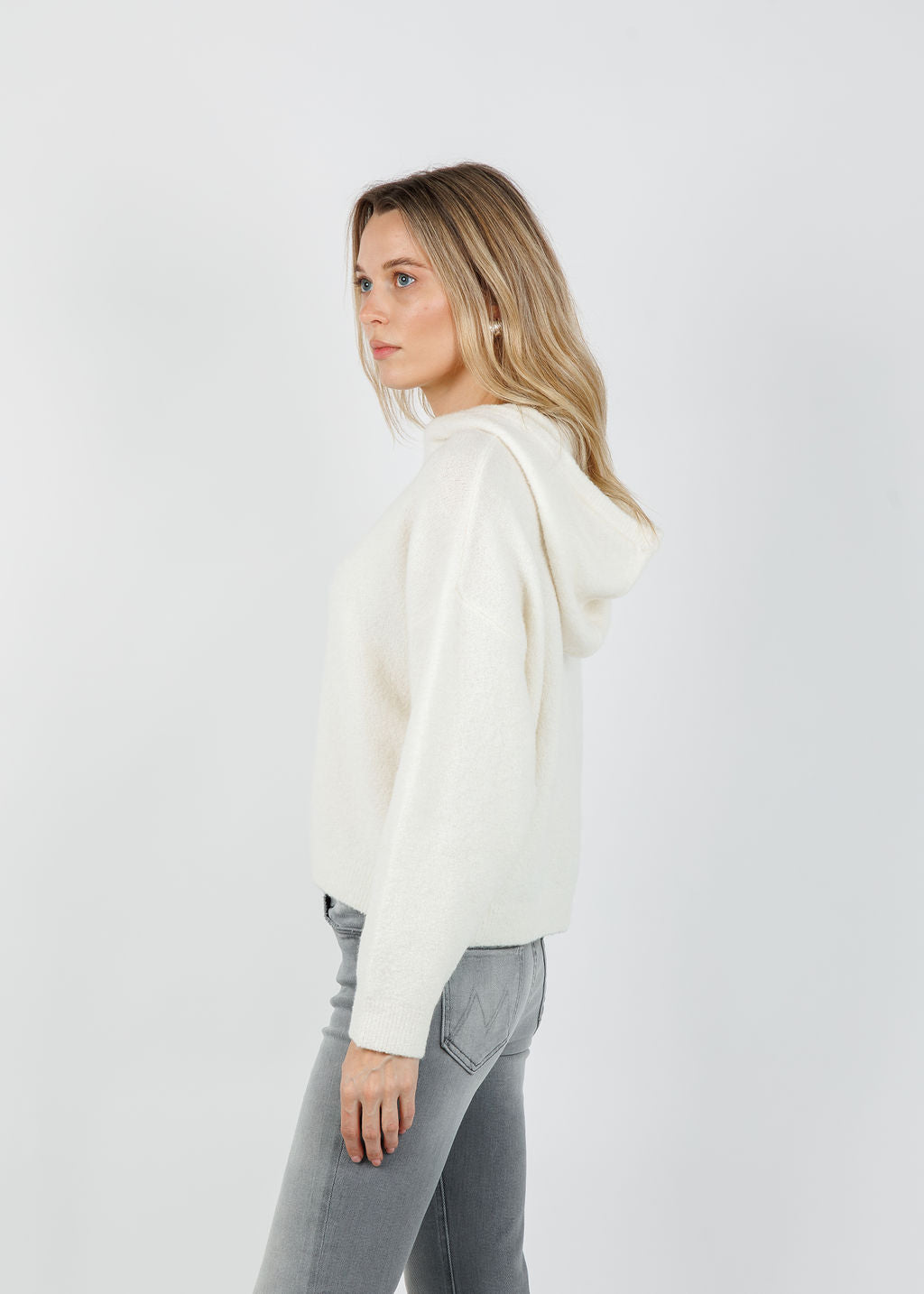 COLORUSH Zeta Jumana Hoodie in Snowdrop available at Barbara Katz