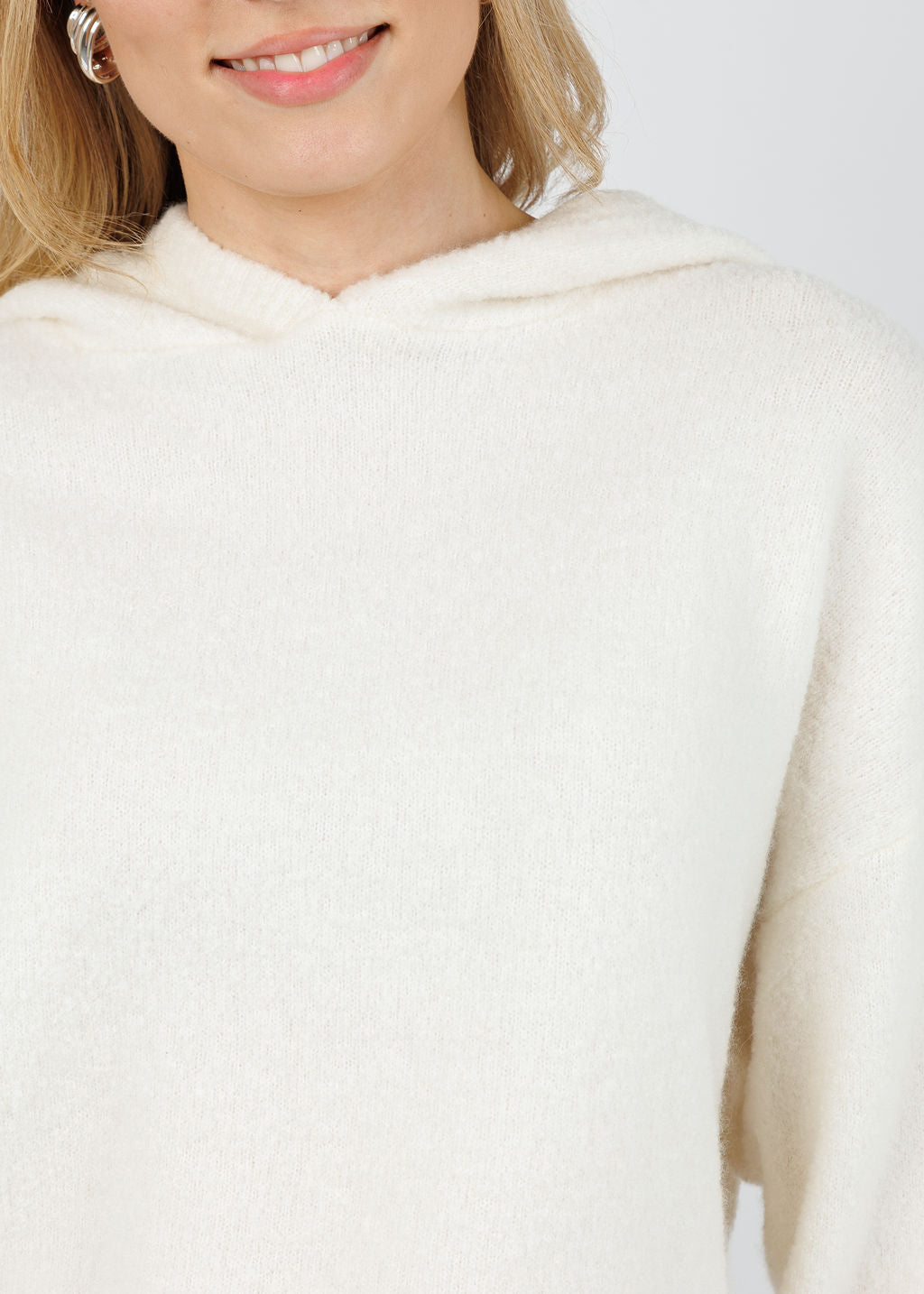 COLORUSH Zeta Jumana Hoodie in Snowdrop available at Barbara Katz