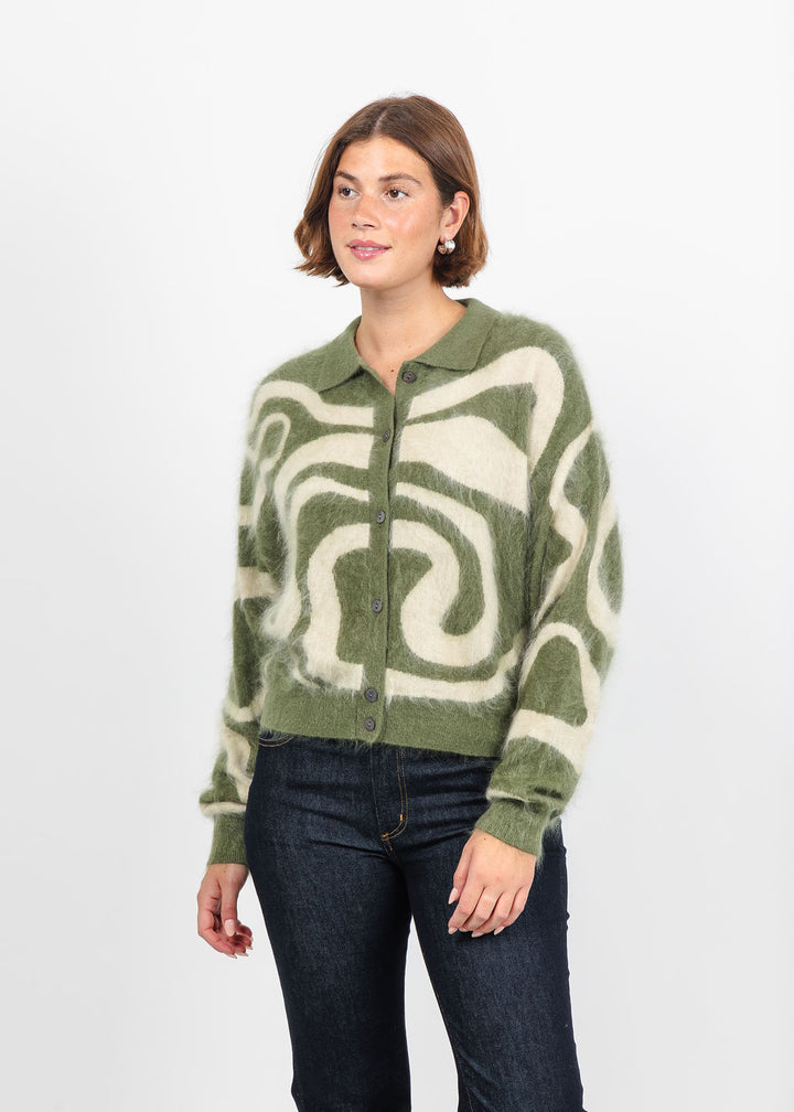 Colorush Brushed Avalanche Polo Jacket in Woodland Waves available at Barbara Katz