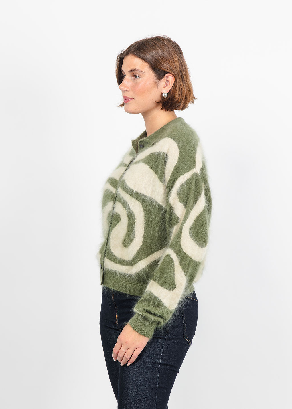 Colorush Brushed Avalanche Polo Jacket in Woodland Waves available at Barbara Katz