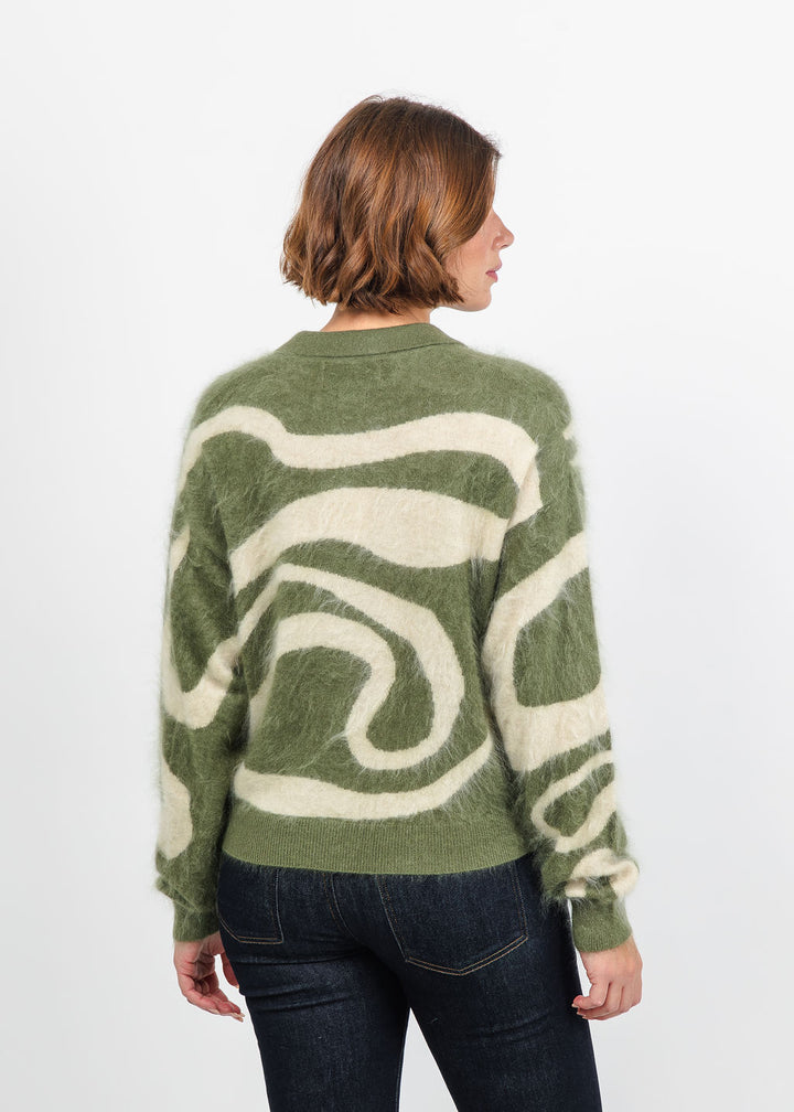 Colorush Brushed Avalanche Polo Jacket in Woodland Waves available at Barbara Katz