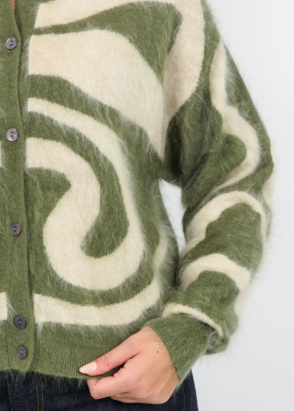 Colorush Brushed Avalanche Polo Jacket in Woodland Waves available at Barbara Katz