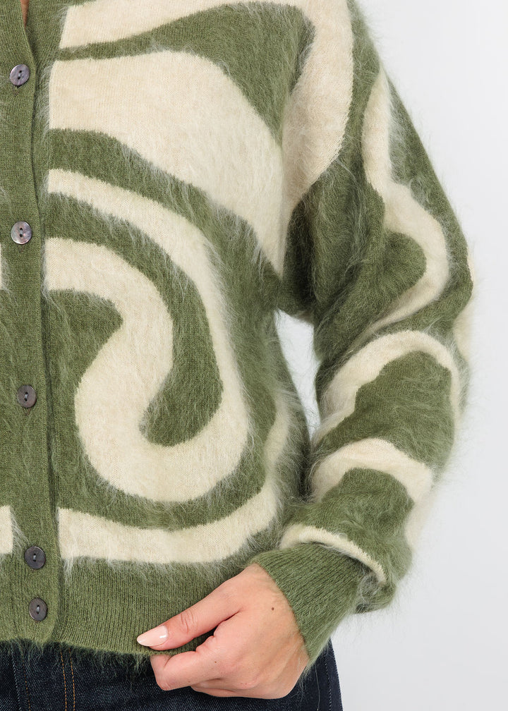 Colorush Brushed Avalanche Polo Jacket in Woodland Waves available at Barbara Katz