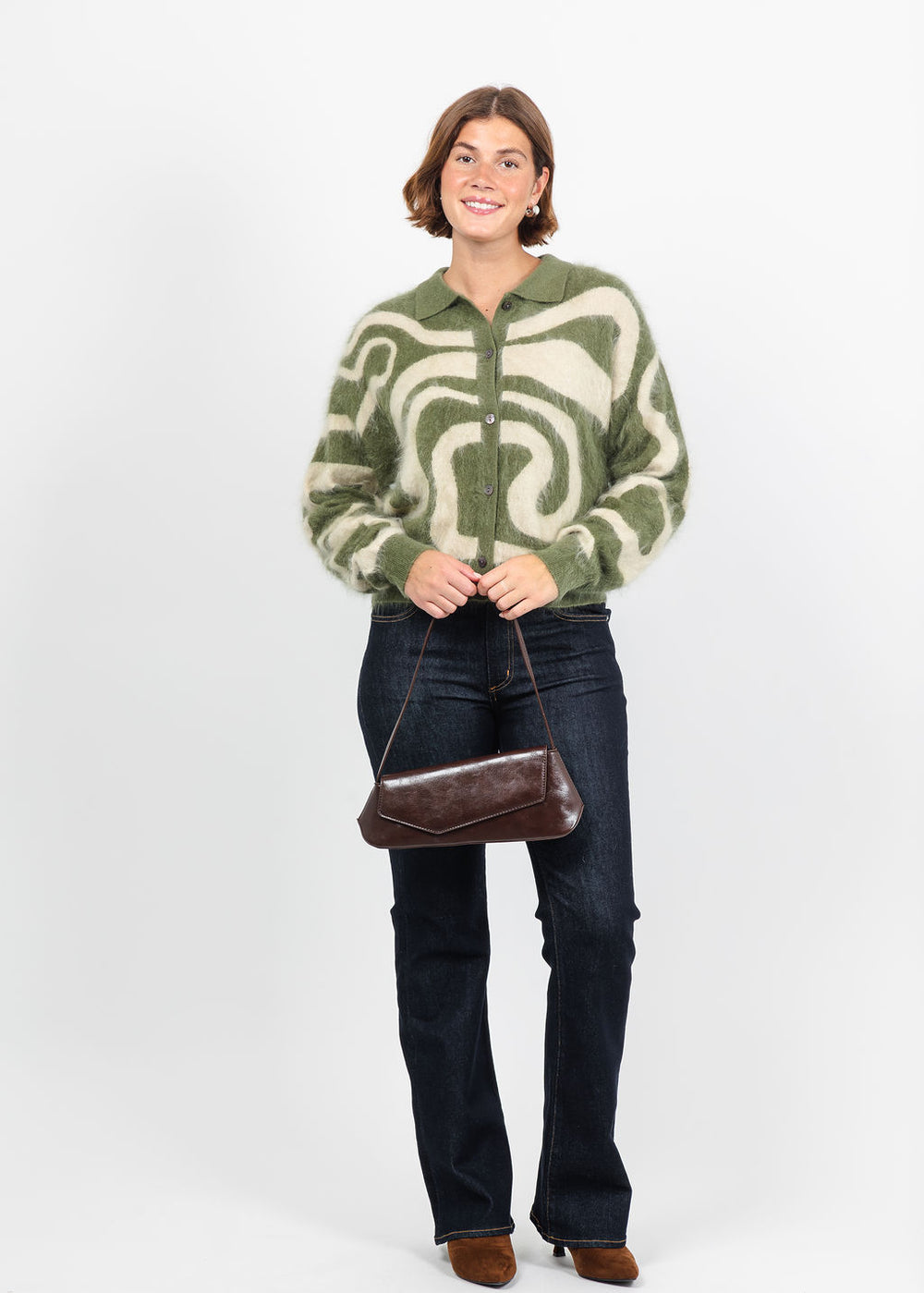 Colorush Brushed Avalanche Polo Jacket in Woodland Waves available at Barbara Katz