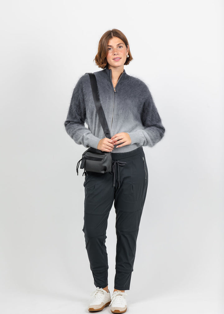 Colorush Brushed Dip Toto Jacket in Shadow Fade paired wtih Raffaello Rossi Candy Pants in Slate Grey available at Barbara Katz