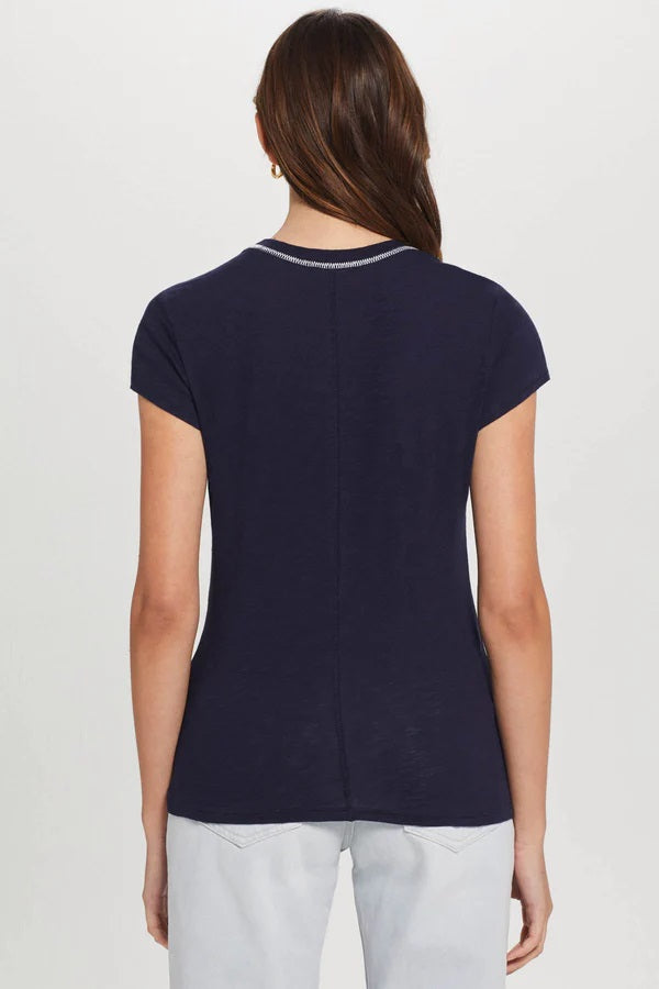 Contrast Stitch Ringer Tee