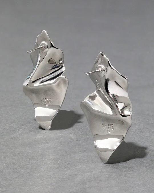 Alexis Bittar Crumpled Small Post Ear - Rhodium