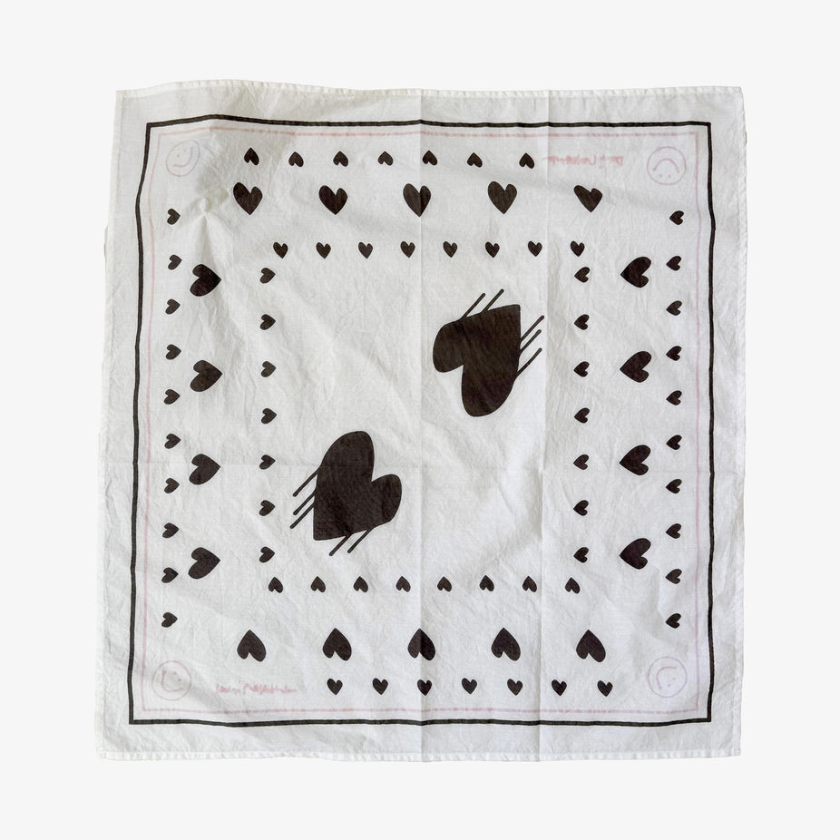 Kerri Rosenthal Drippy Heart Bandana in White available at Barbara Katz