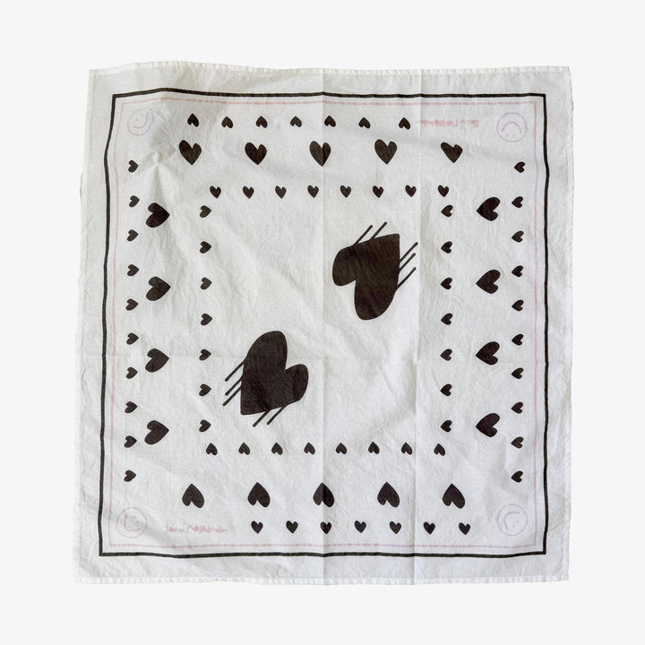 Kerri Rosenthal Drippy Heart Bandana in White available at Barbara Katz