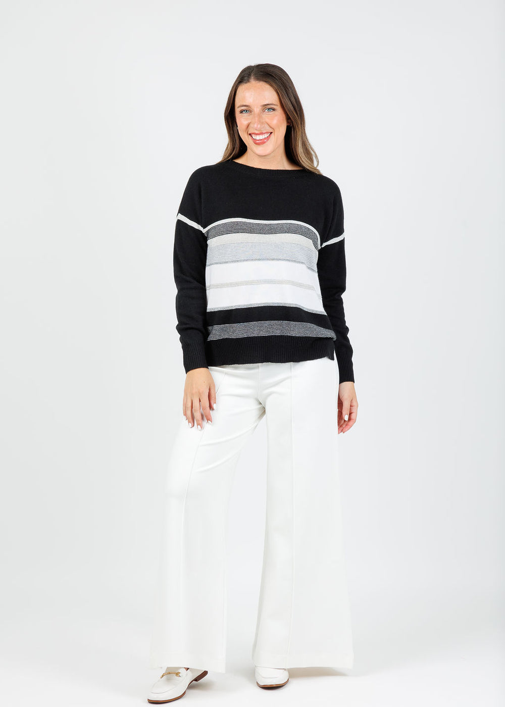 D.Exterior Boat Neck Sweater in Nero available at Barbara Katz