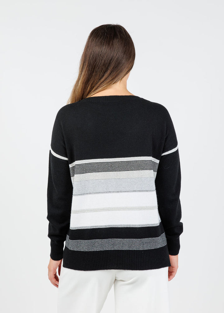 D.Exterior Boat Neck Sweater in Nero available at Barbara Katz