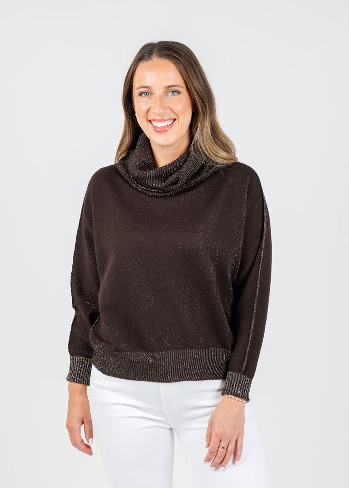 D.Exterior Cowl Neck Sweater in Wenge available at Barbara Katz