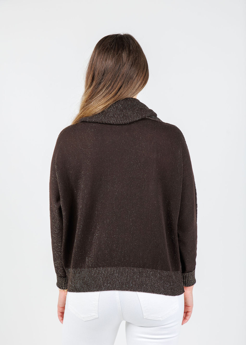 D.Exterior Cowl Neck Sweater in Wenge available at Barbara Katz