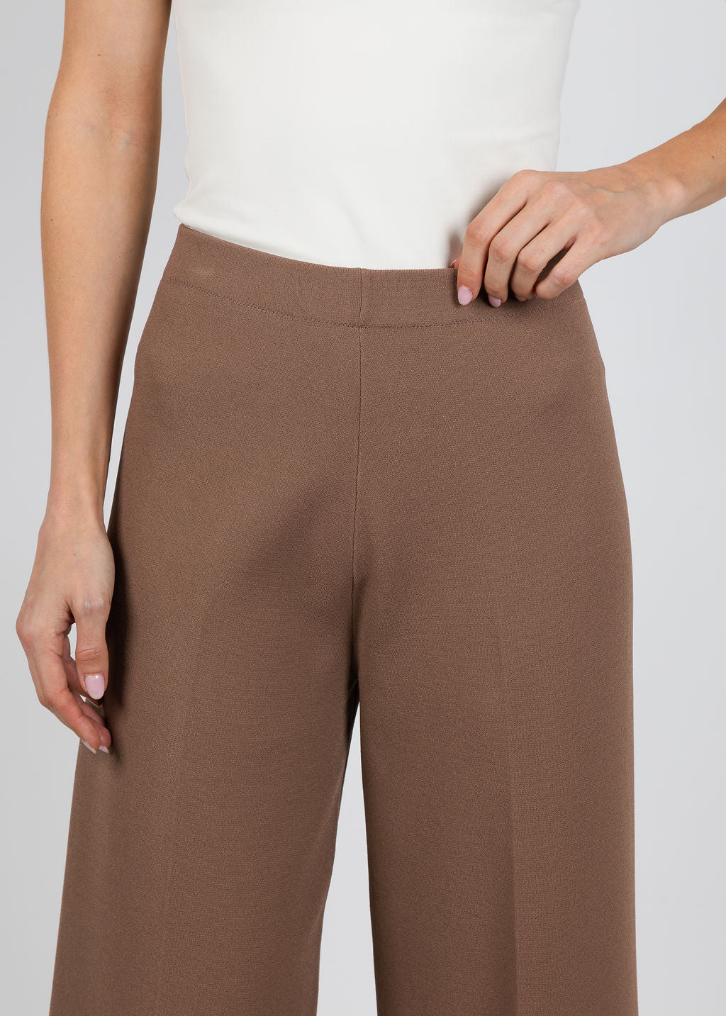 D. Exterior Wide Leg Trousers in Mocha available at Barbara Katz