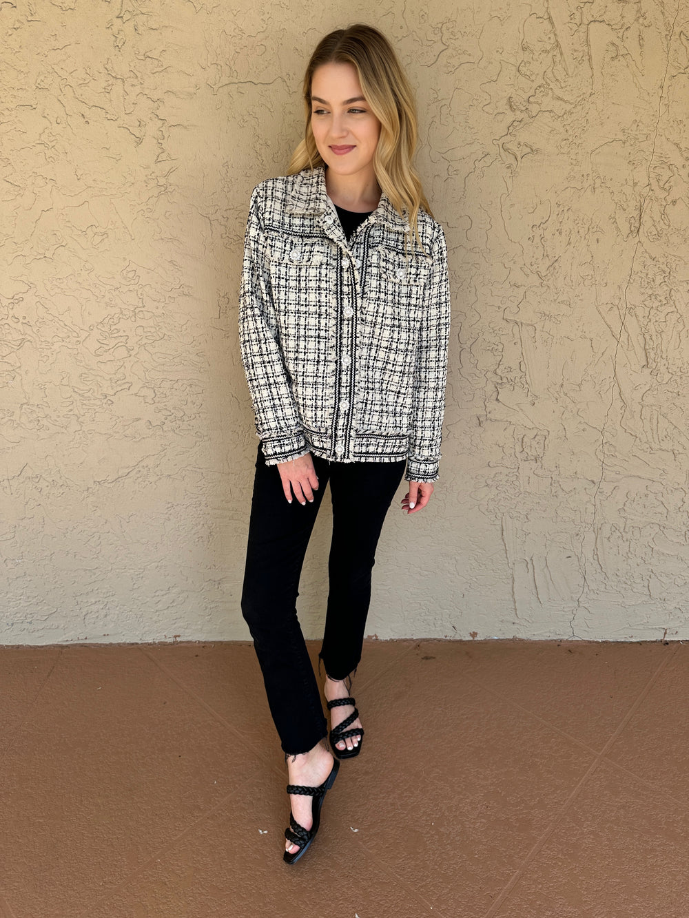 Leo & Ugo Tweed & Pearl Jacket - Off White