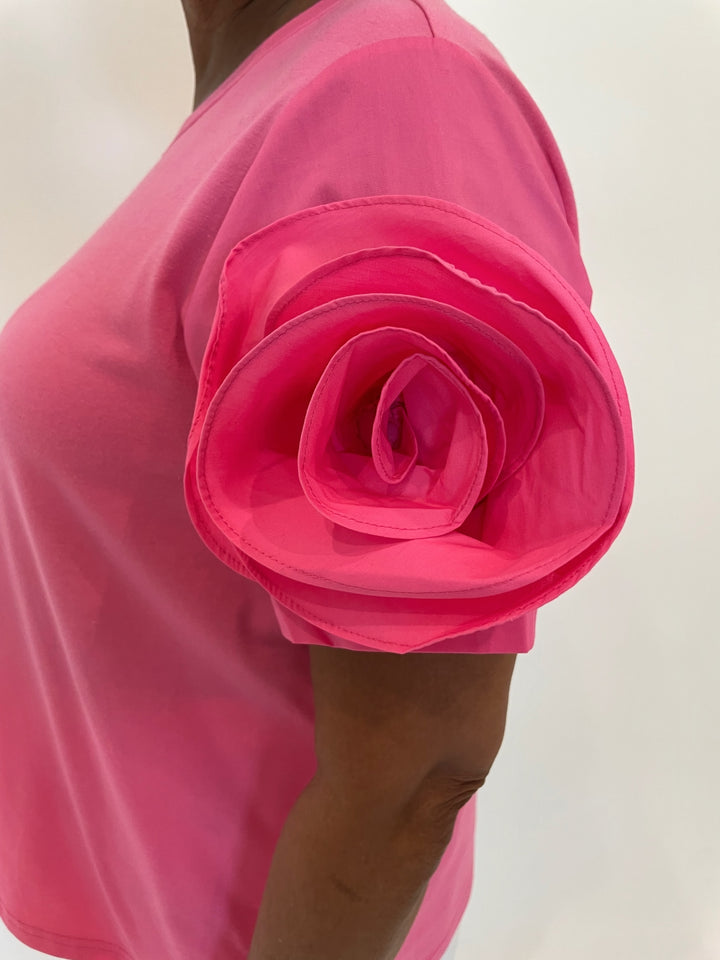Leo & Ugo Taty Rose Flower Top in Pink available at Barbara Katz