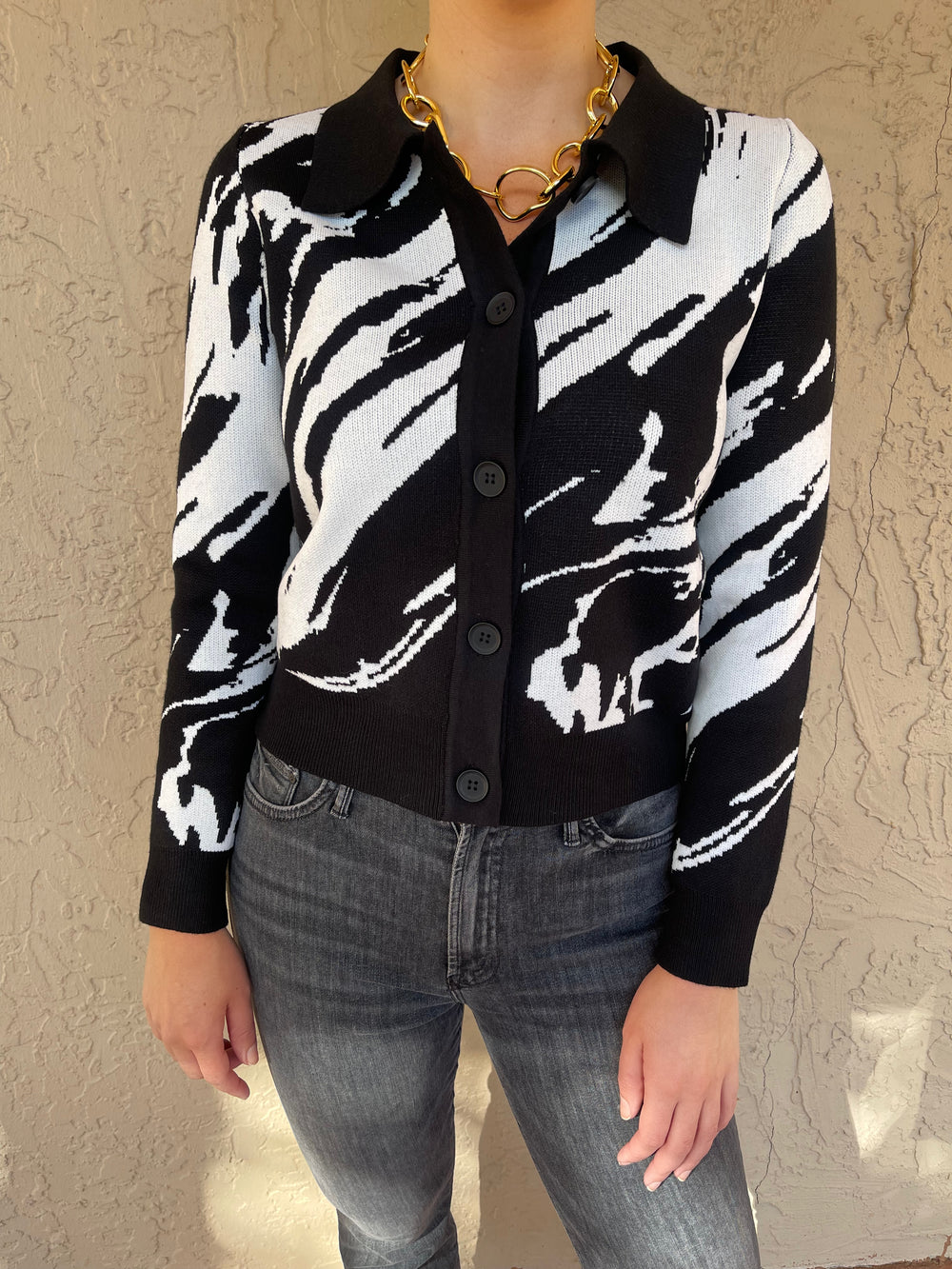 Marble Button Down Cardigan