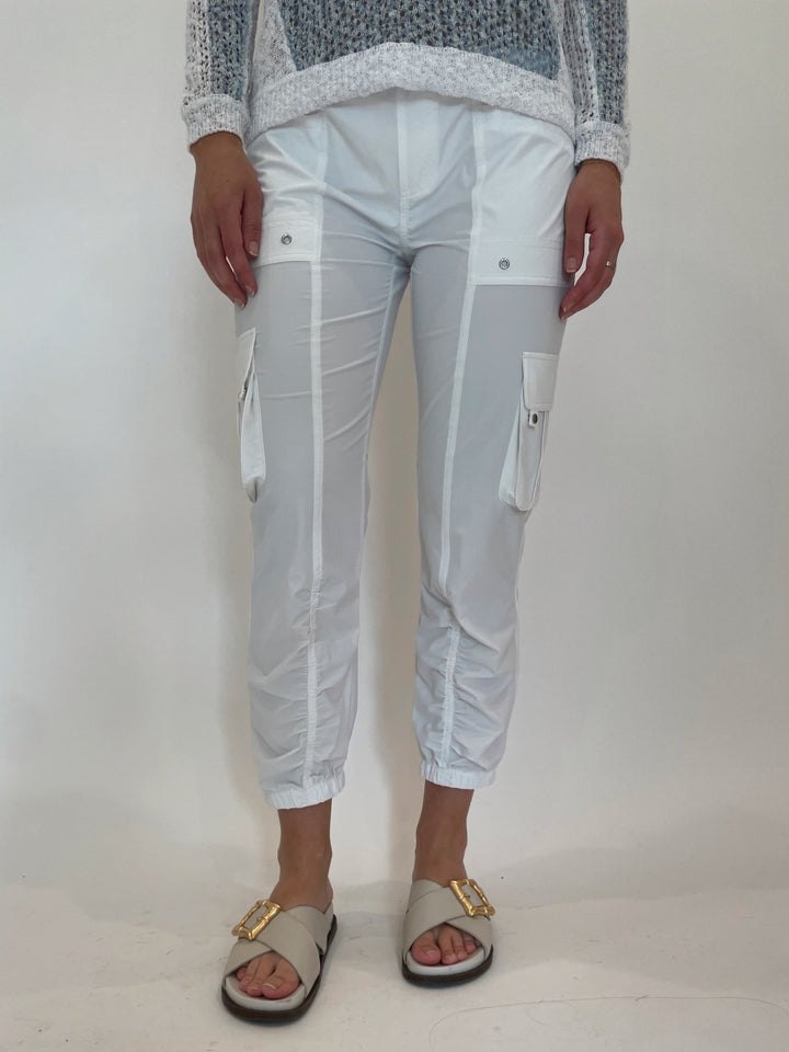 Peace of Cloth Britt Cargo Pants in White available at Barbara Katz