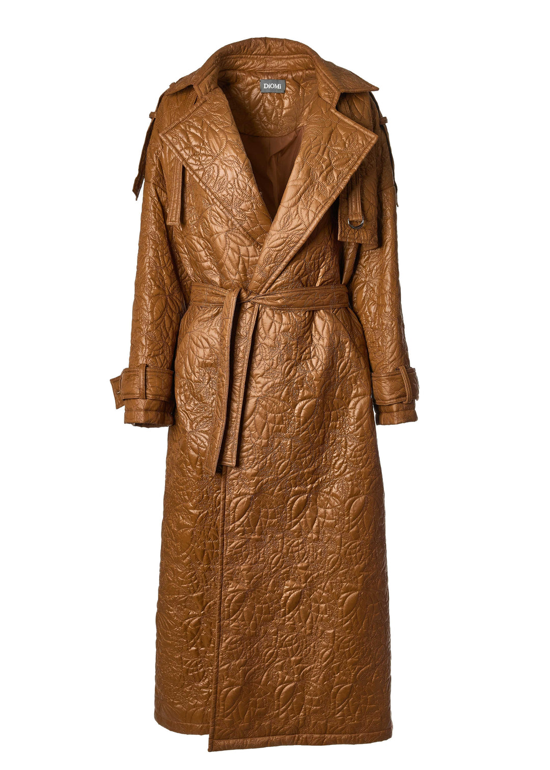 Diomi Embroidered Nylon Oversized Trench Coat in Vicuna available at Barbara Katz