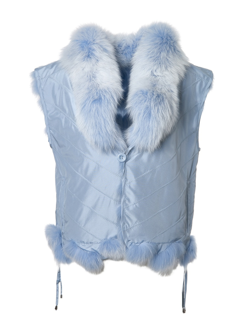 SILK REVERSIBLE SHORT VEST SOFT CHAMBRAY