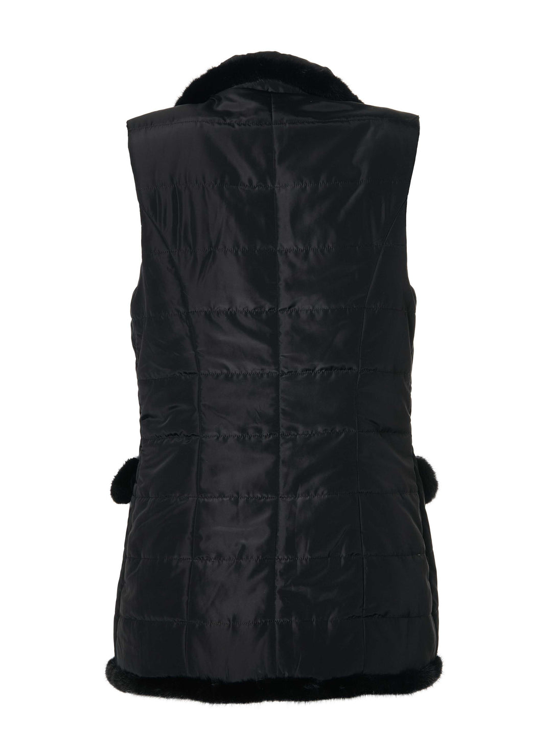 Diomi Mink Nylon Vest in Black available at Barbara Katz