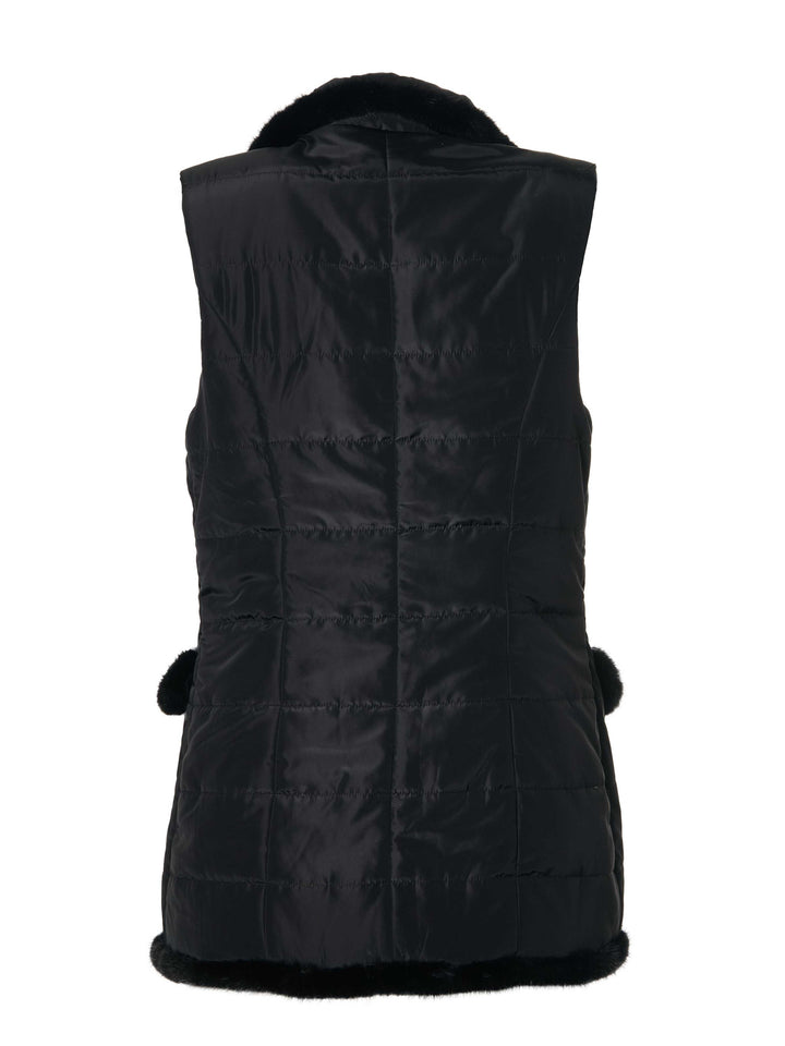 Diomi Mink Nylon Vest in Black available at Barbara Katz