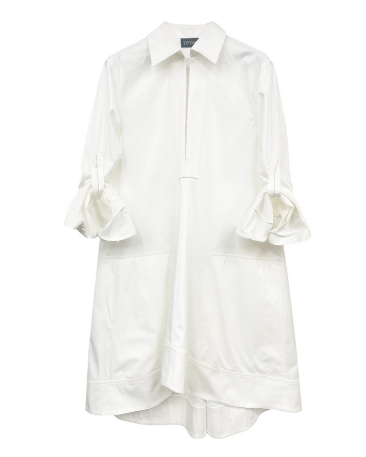 Diomi Midi Tunic Dress in White available at Barbara Katz