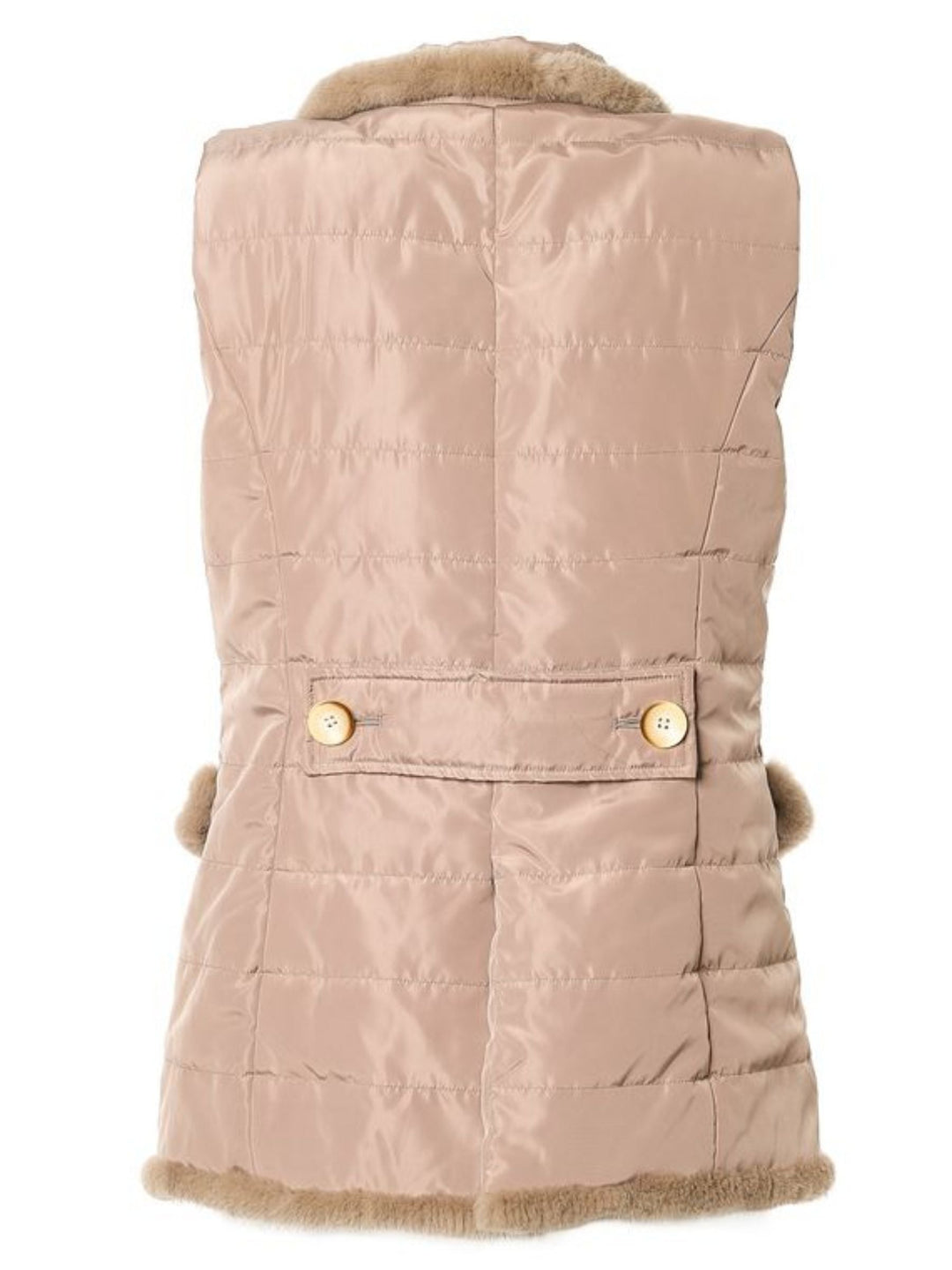 Quilted Vest with Mink in Irish Cream