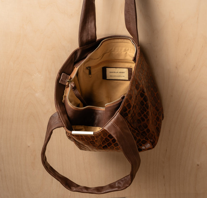 Daniella Lehavi Nadia Tote Bag in Brown Mosaic available at Barbara Katz