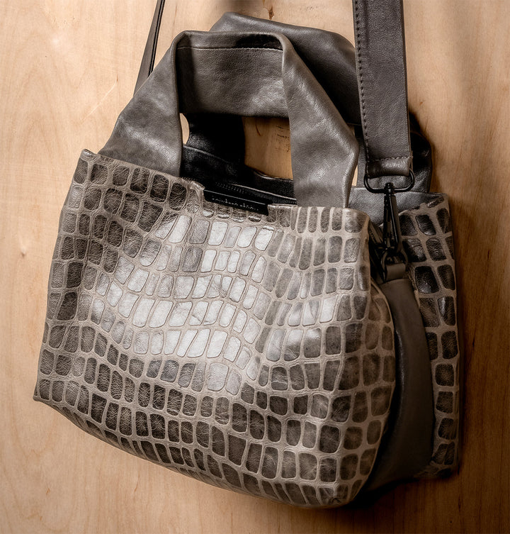 Daniella Lehavi Mosaic Eveline Medium Satchel in Grey available at Barbara Katz