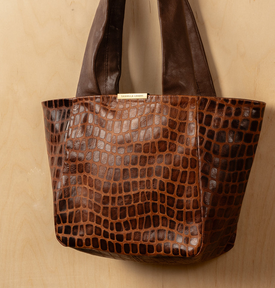 Daniella Lehavi Nadia Tote Bag in Brown Mosaic available at Barbara Katz
