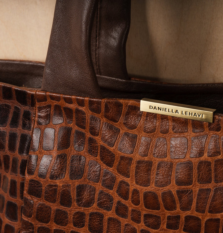 Daniella Lehavi Nadia Tote Bag in Brown Mosaic available at Barbara Katz