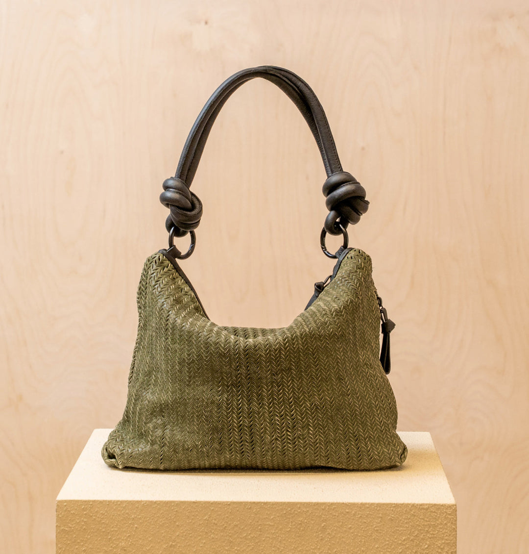 Daniella Lehavi Dallas Contour Shoulder Bag in Rifle Green available at Barbara Katz