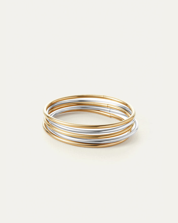 Jenny Bird Dane Bangle Set 5-Pack - Two-Tone 7" available at Barbara Katz