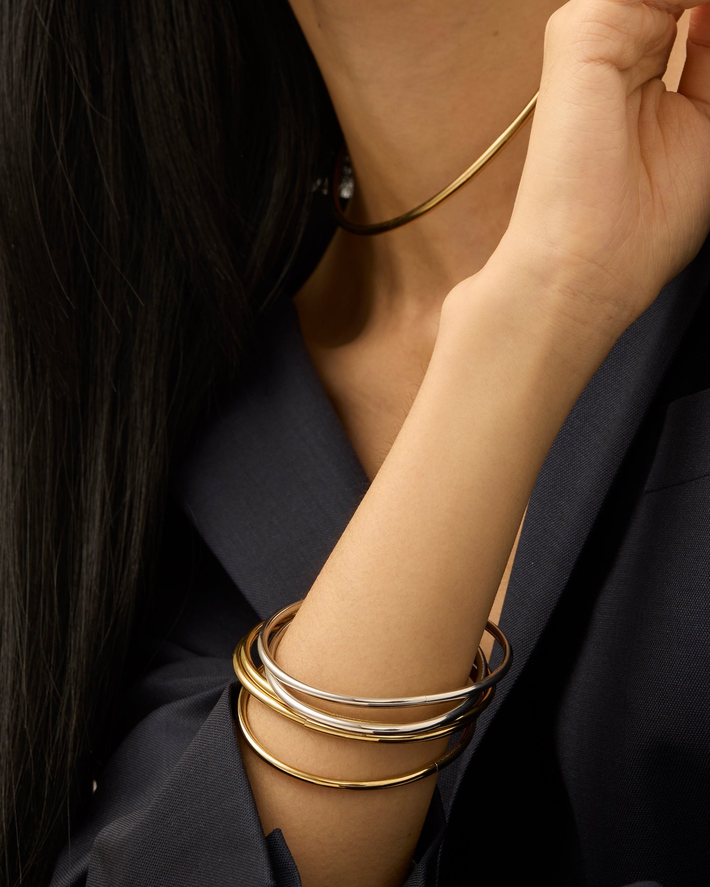Jenny Bird Dane Bangle Set 5-Pack - Two-Tone 6