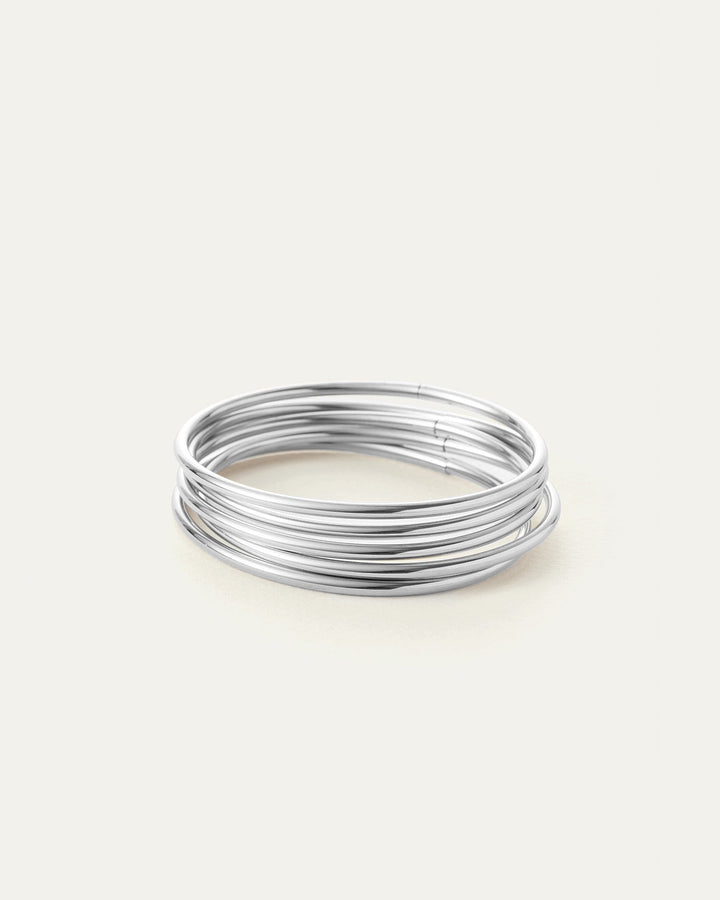 Jenny Bird Dane Bangle Set 5-Pack in Silver available at Barbara Katz