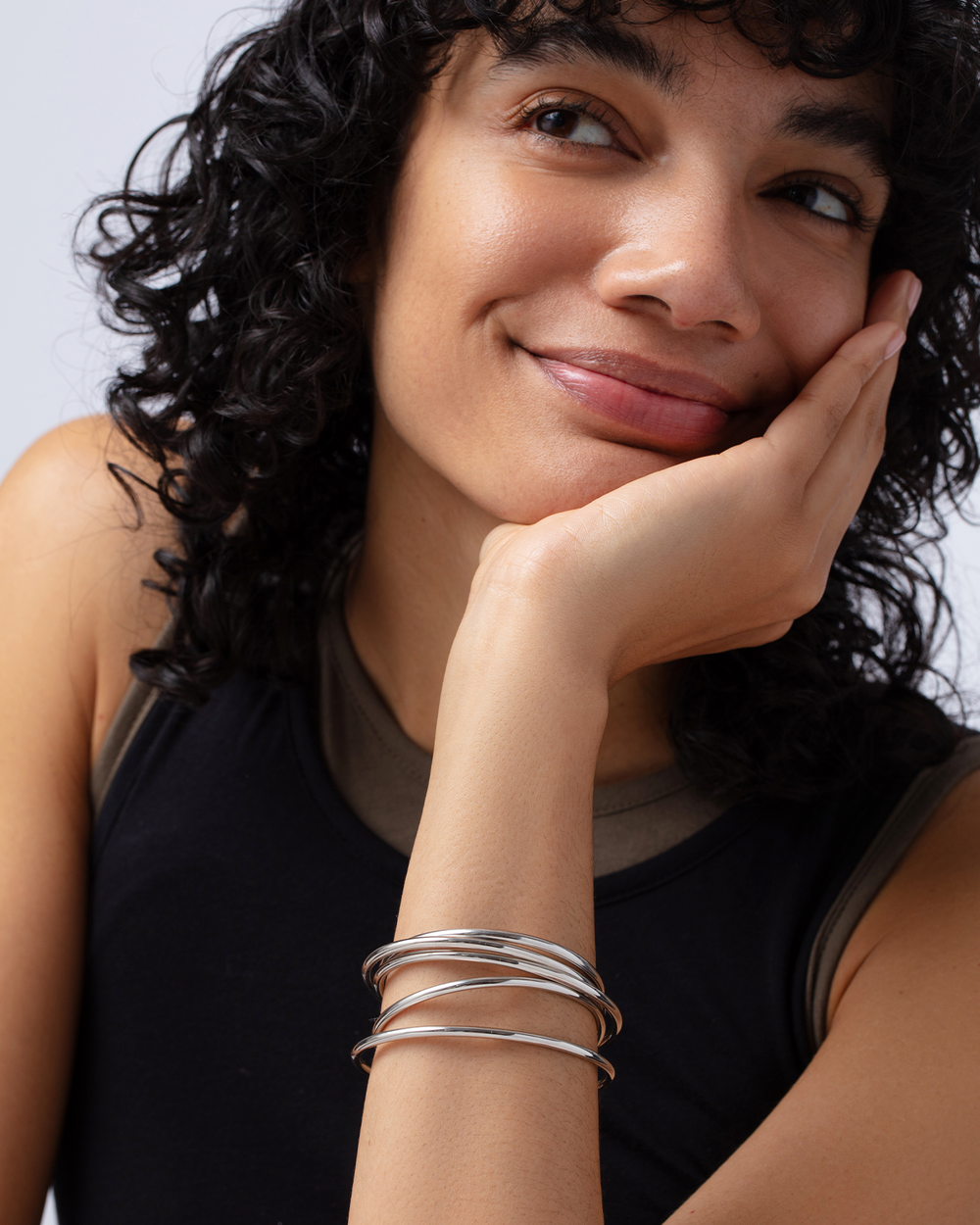 Jenny Bird Dane Bangle Set 5-Pack in Silver available at Barbara Katz