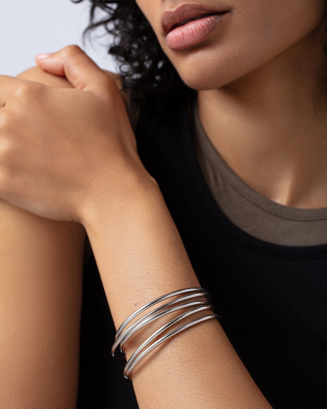 Jenny Bird Dane Bangle Set 5-Pack in Silver available at Barbara Katz